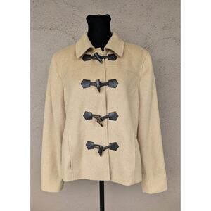 💜Vintage Talbots Camel Hair Toggle Coat Petite 12 Made in Italy Duffle Barn